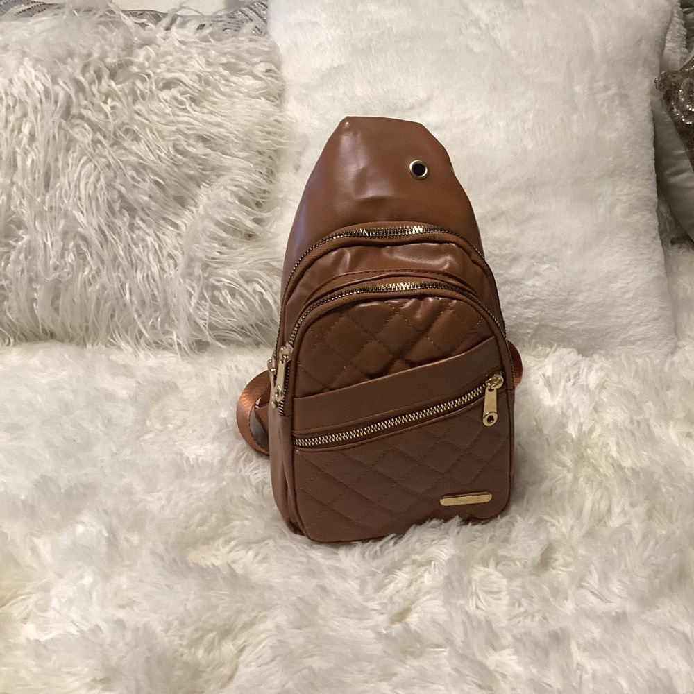 Jing Pin Women Sling Bag, Size Medium, Color Brown NWT